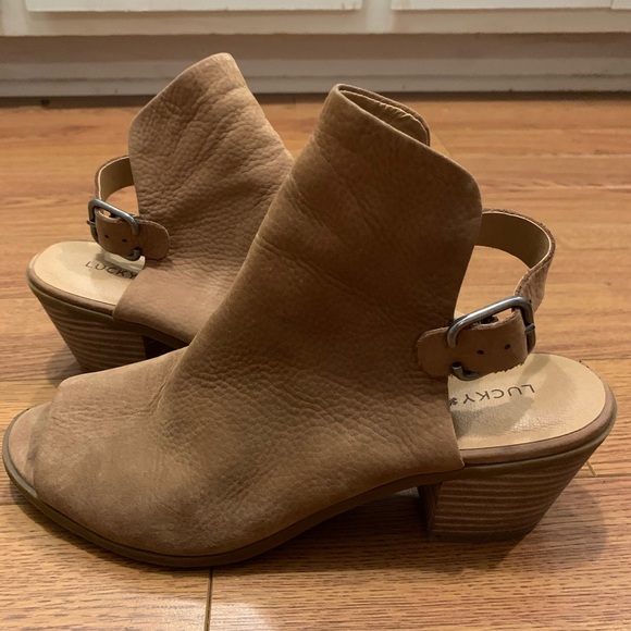 Lucky Brand Peep Toe Booties - Picture 1 of 5